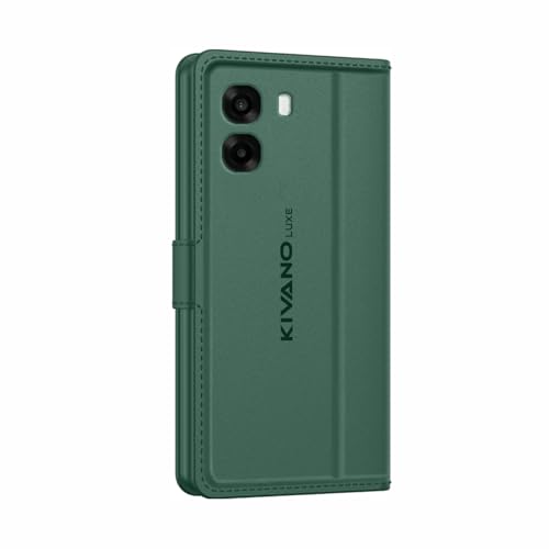 Image of KIVANO LUXE Compatible for Oppo A6S 5G / Oppo K14X 5G / Oppo A6X 5G Artisanal Leather Wallet Case with Card Holder for Men Women, Magnetic Flip Folio Cover with Stand RFID Blocking Cell