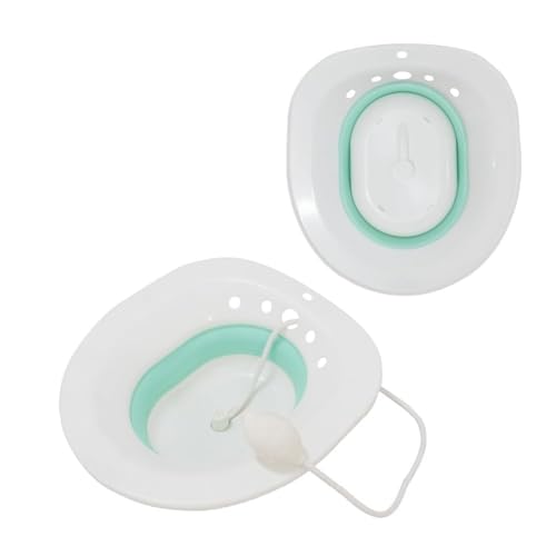 Image of INTERIA Sitz Bath Tub for Toilet Seat with Pump Flusher - Postpartum Care, Hemorrhoids,Piles Relief Portable & Foldable Tub for Adult