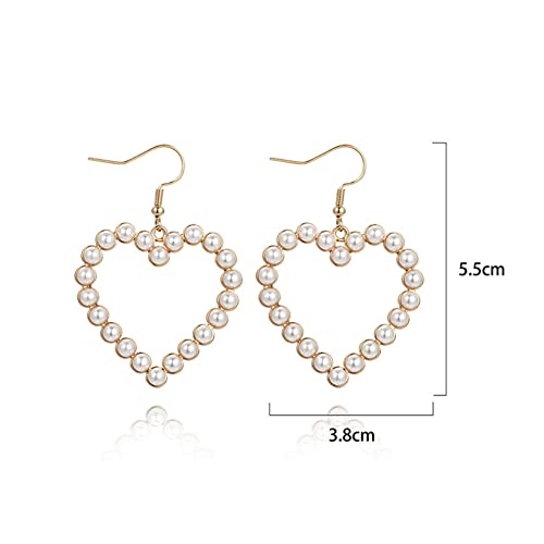 Love Heart Hoop Dangle Earring Geometric Hollow Big Heart Shape Circle Loop Earrings For Women Girls Jewelry(Heart Hook Gold) #TOP5