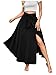 Verdusa Women's High Waisted Fall Skirt Formal Business Casual Flowy Maxi Skirt with Slit Black X-Large