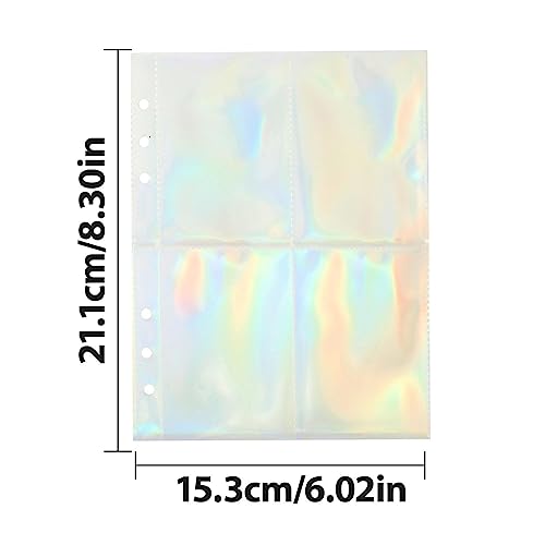 Álbum,Porta-cartões fotográficos folhas soltas recarregáveis | Fichário destacável flexível para arm