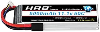 HRB 3S Lipo Battery 5000mAh 11.1V 50C-100C Soft Case RC Battery with TR Connector for Helicopter Airplane Quadcopter RC Airplane RC Car Truck Boat