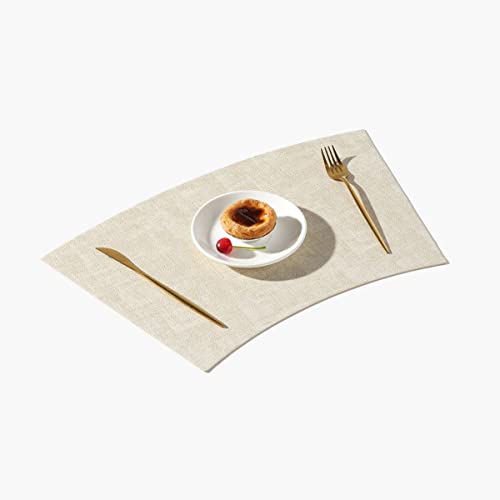 Set de table en cuir vert gazon 51 x 30 cm lavable résistant chaleur x6