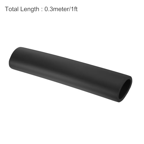 Image of uxcell Foam Tubing for Handle Grip Support,45mm(1 3 /4 inch) ID 59mm(2 5 /16 inch) OD 0.3 Meter /1ft Length Black