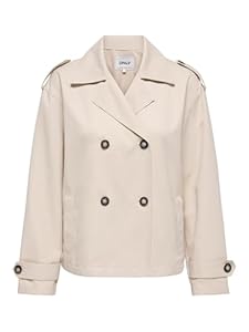 ONLY Onlhannah Short Trenchcoat OTW Trench Court, Taupe, M Femmes