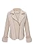 Bellivera Faux Fur Leather Jacket Women Short Winter Warm Fashion Casual Motorcycle Biker Furry Fluffy Lapel Coat 218 Beige XL
