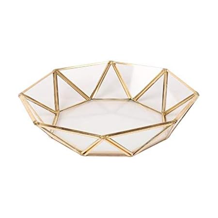 Amazon Enipate アクセサリートレイ ジュエリー収納 ガラス 真鍮製 開運風水 化粧品収納 小物入れ アクセサリー置き アクセサリーケース 宝石箱 おしゃれ ジュエリー収納 オンライン通販