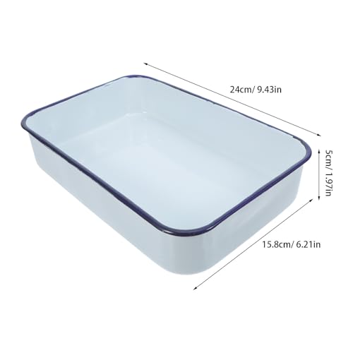 Bandeja de horno esmaltada Levemolo blanca rectangular de alta resistencia 3