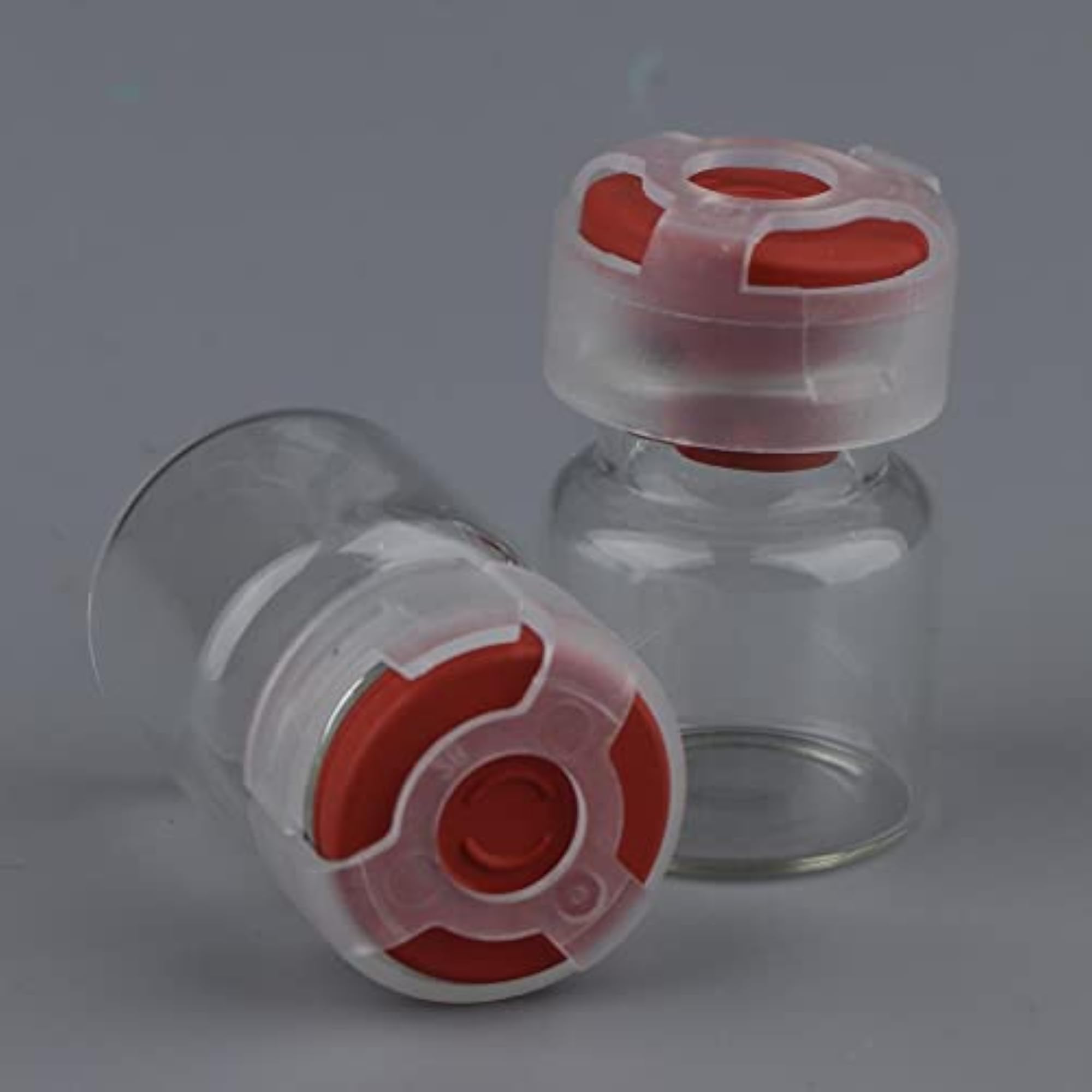 4x20Pcs Empty Sealed Serum Powder Vials with Red Lids