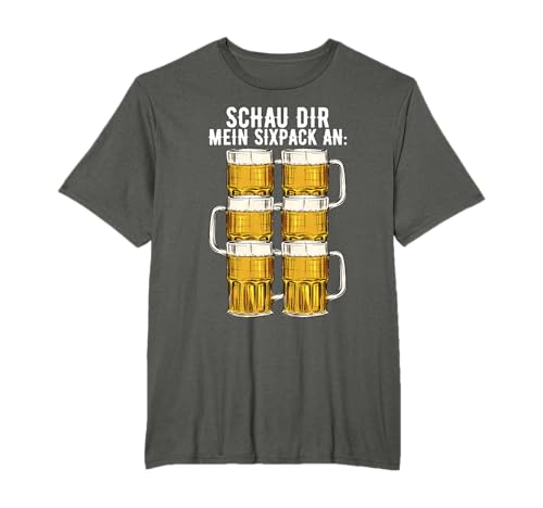 Bier Sixpack Saufen Party Design T-Shirt Geschenk T-Shirt