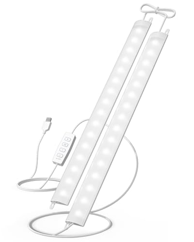 GOODEA Ultra Dünne Unterbauleuchte Küche LED Dimmbar, 2x30cm 400lm Lichtleiste mit Schalter, 3 Farbtemperatur LED Leiste Schrankleuchten für Küche, Keller, Abstellräume