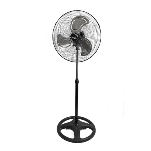 Vie Air Heavy Duty Pedestal Powerful and Quiet Oscillating Metal Stand Fan, 18 Inch, Black