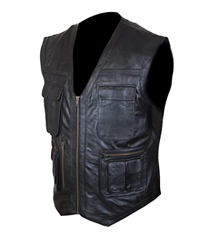 Flesh & Hide F&H Kid's Black Faux Leather Hunter Vest3