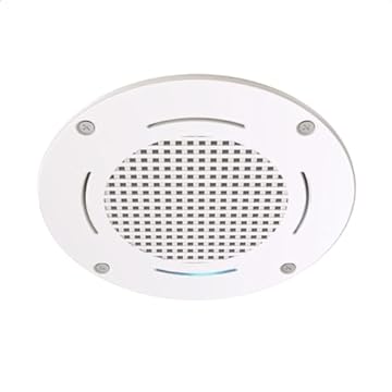 Suporte Redondo de Embutir para Alexa Echo Pop, Antifurto Gradeado e Aparafusado, Ideal para Ambientes Públicos e Corporativos, para Teto de Gesso ou Drywall