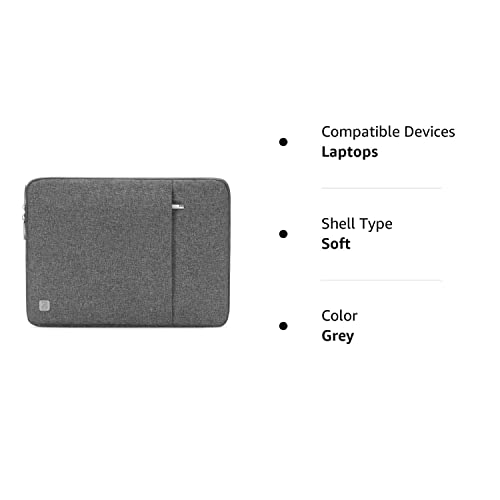Nidoo 14 Inch Laptop Sleeve Water-Resistant Computer Case Portable Bag For 14" Notebook/Lenovo Thinkpad X1 Carbon/Flex 14 | 4 | 6/13.5" Surface Book/Hp Elitebook/Huawei Matebook D/Acer/Dell, Grey #TOP7