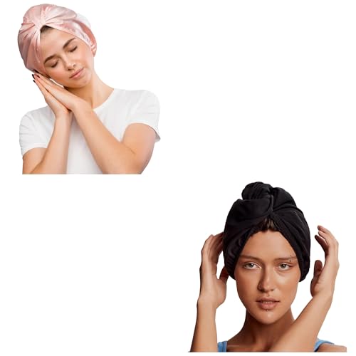 GLOV Ensemble de Soins Cheveux Bouclés Bonnet Serviettes Microfibre