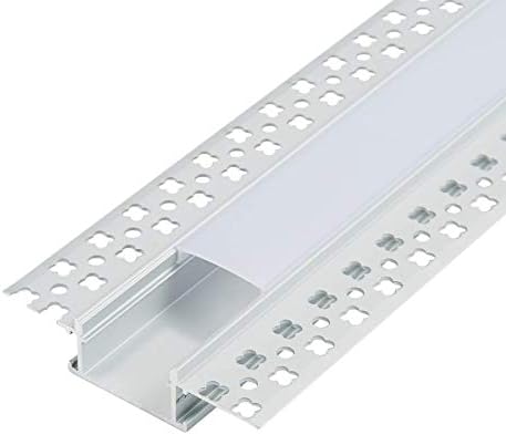 16-Pack Plaster-in LED Aluminum Profile 3.3ft/1m with Flange for LED Strip, Drywall Aluminum Channel with Clip-in Diffuser and End Caps