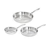 NETTOYAGE & PÂTINE NATURELLE – Les poêles inox développent avec le temps une légère coloration (bronze ou irisée), signe normal de durabilité et d’acier de qualité. Cette patine améliore l’effet antiadhésif et n’altère en rien la cuisson. Pour raviver l’éclat : faites bouillir un peu d’eau chaude avec du vinaigre blanc 2-3 min, laissez refroidir puis frottez doucement avec du bicarbonate.