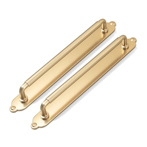 Goo-Ki 2 Pack Cabinet Pulls with Backplate/Spacer Champagne Bronze Drawer