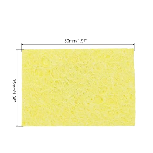 Image of MECCANIXITY 25PCS Soldering Sponge 50 x 35mm Rectangle Yellow Cleaning Pad Welding Tip Iron Replacement for Cleaning Soldering Iron 1mm Natural Thickness 6mm Water Absorption Thickness