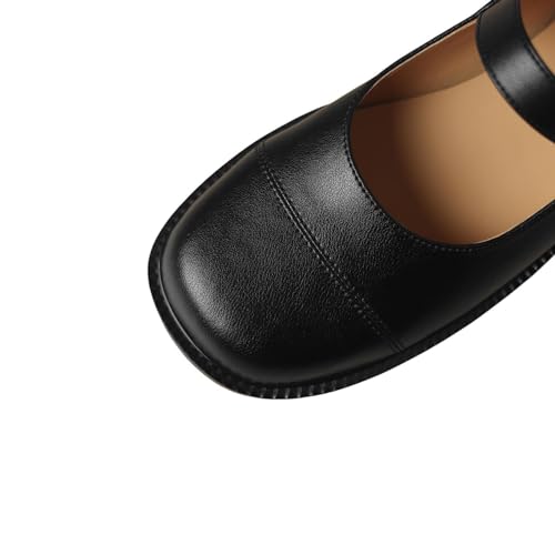 TinaCus Women's Genuine Leather Round Toe Handmade Buckle Mary Jane Dress Shoes2