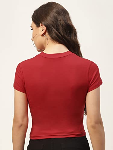 Image of FEMEA Women Solid Super Soft streachable Cotton Lycra Blended Crop Top