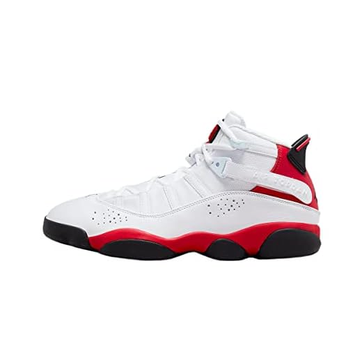 Jordan Men's 6 Rings Basketball 322992-012 Shoes, White/Black-university Red, 9.5
