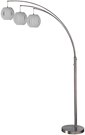 Lite Source 3-LITE Arch LAMP, PS W/Grey Shade, E27 Type A 60Wx3 LS-8871PS/GREY