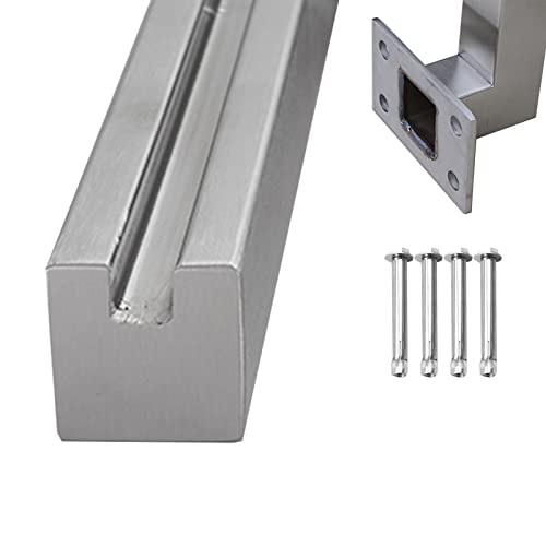 Garde-corps verre inox poteau de fixation latérale pour escalier intérieur