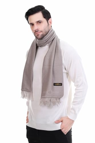Image of Pick Ur Needs Premium Men's Warm And Stylish Woolen Muffler With Solid Color Plain Design And Stylish Tussles Ends Muffler For Men