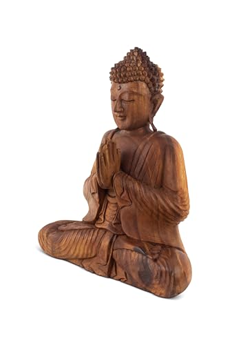 Estatua de Buda sentado de madera de 8 pulg miniatura 3