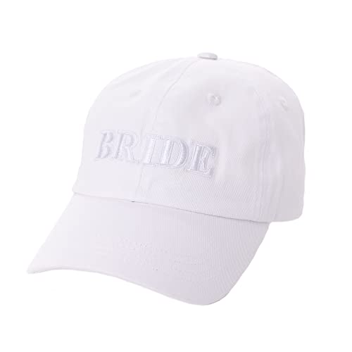 FESTA VIDA Baseball Cap for Bridal and Bachelorette Parties; Pool Beach and Destination Hat; Cute for Brides and Bridesmaids (White)