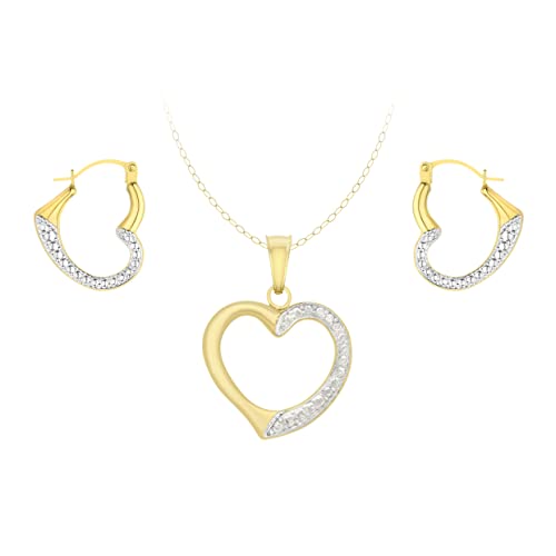 Carissima Gold Juego de joyas de pendientes y collar para mujer de oro amarillo de 9 quilates