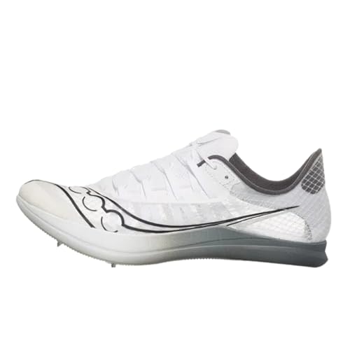 Saucony Men's Terminal VT Distance, Mid Distance Track Spike, White/Carbon 12