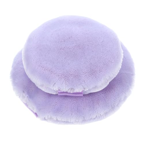 VALICLUD Borla Redonda De Maquillaje 2 Piezas Grande y Mediana Púrpura De Terciopelo Esponja Para Polvos Sueltos Mujer Maquillaje En Polvo Sujetador De Dedo Uso Facial Diario y Viaje