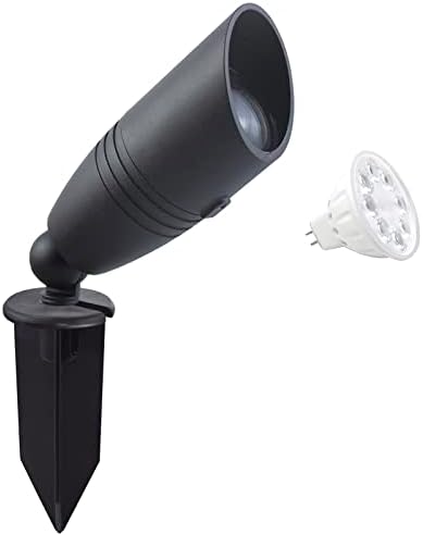 Cheopha Landscape Lighting Spotlight Low Voltage 12V Outdoor Lights Waterproof Solid Aluminum Uplights Included with ABS Ground Stakes and 5W MR16 LED Bulb 2700K for Outdoor Yard Lighting Kits