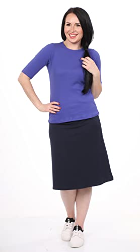 Kosher Casual Women's Modest A-Line French Terry Cotton Spandex Knee Length Sports Skirt4