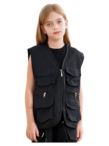 Fldy Unisex Kinder Outdoor Weste Mit Mehreren Taschen...
