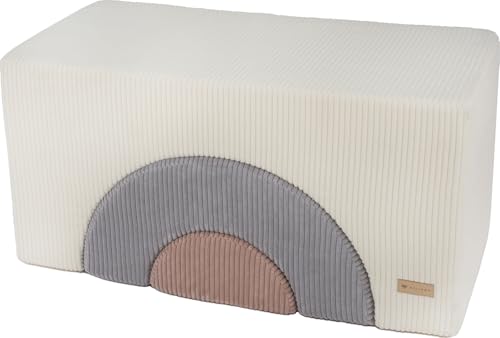 Velinda Regenbogen-Set Gro&szlig;bausteine Softbausteine XXL-Schaumstoffbausteine Softplay (Farbe: cremefarben, grau, rosa)
