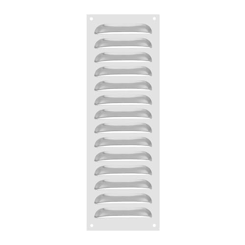 PATIKIL 4 x 12 Inch 304 Stainless Steel Vent Cover, Screen Air Grille Ventilation Cover HVAC Louvered Grill for Home Kitchen Fireplace Bathroom Wall Ceiling, Silver Tone