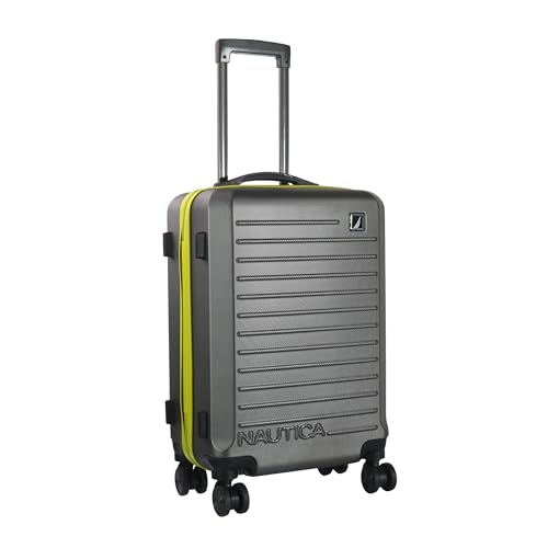 Image of Nautica Trolley Luggage Bag 20 inches - Lightweight | ABS Hardshell Material|Trolley with 4 Spinner Wheels and Resetable Combination Lock | Unisex | Small Cabin Trolley Bag for Men & Women, Grey