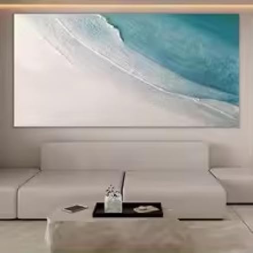 Art mural texturé océan bleu pour habiller un mur vide et raviver votre salon