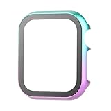 【Protección integral de 360 grados 】 Esta funda protectora está hecha de aluminio y vidrio de alta calidad y resistente a los arañazos y cubre toda la parte frontal y los bordes curvos del reloj. El protector de pantalla de vidrio templado integrado puede proteger eficazmente el reloj de arañazos y abolladuras diarias.