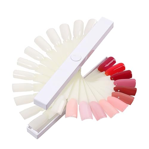 NOLITOY Exhibidor de Uñas Abanico con Colores Soporte Giratorio Ligero para Esmalte Práctico para Salones y Manicura Profesional
