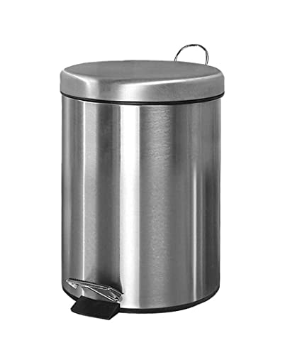 Trash Can Garbage Bin Xixi Round Stainless Steel Step Trash Can with Liner,Odor Protection of The Dustbin,Fits All Kitchen 13 Gallon Rubbish bin (Color : 1.3 Gallon) Waste Bins Recycling Bins ( Color