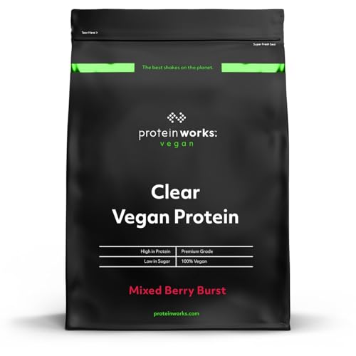 Protein Works - Proteína vegana transparente, bebida refrescante alta en proteínas, 18 batidos, bayas mixtas, 270 g
