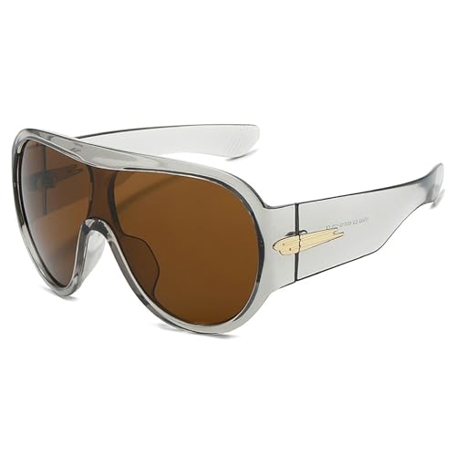 mincl Oversize One Piece Shield Sunglasses for Women Fashion Brand Large Frame Square Sun Glasses Men Driving Eyewear (grey)