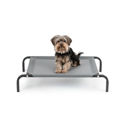 dibea Hundeliege Outdoor erhöhtes Hundebett Haustierliege (S) 75x47 cm Grau