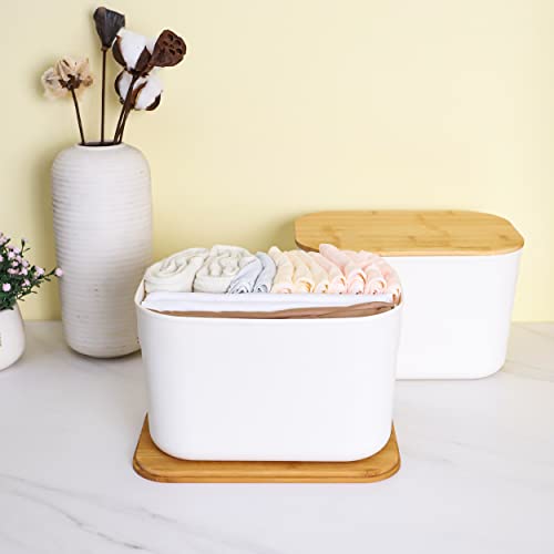 Itylife Citylife Citylife 2 Pcs Storage Bins With Bamboo Lids Plastic Storage Containers For Organizing Stackable Storage Box With Handle thumb #7