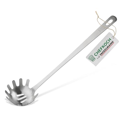 Chefkoch Cuchara para espaguetis - Perfecta para servir creaciones de pasta, acero inoxidable con aspecto mate - Cuchara para pasta apta para lavavajillas